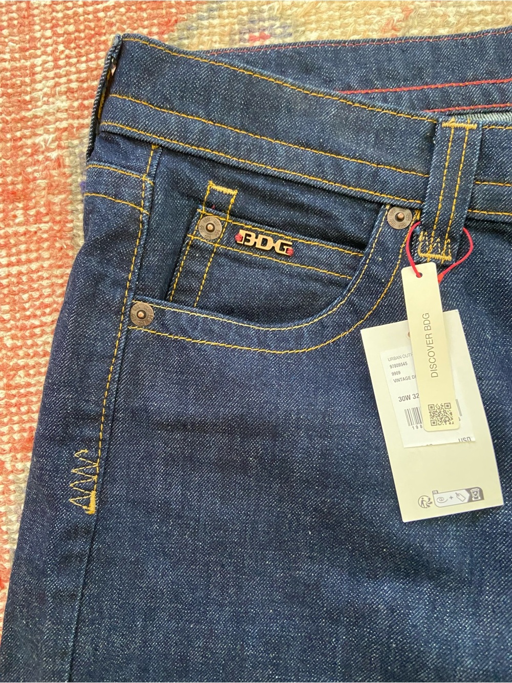 NWT BDG Kayla Lowrider Low Rise Denim Jeans Dark Blue Baggy Wide Leg Size 30 - Picture 4 of 9
